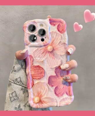 Luxurious Oil Painting Pink Rose Flower iPhone Case