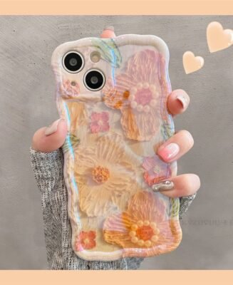 Luxury Pearl Oil Painting Flower iPhone Case