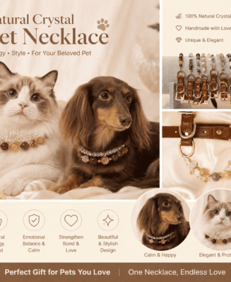 Huangta Natural Crystal Pet Crystal Collar and Luxury Necklace