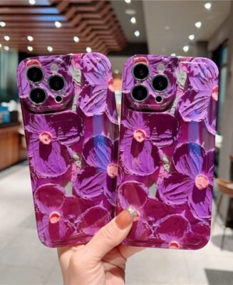Oil Painting Retro Flower Phone Case Shockoroof Camera Protection Soft Back Cover For iPhone